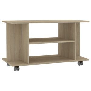 vidaXL TV-Schrank mit Rollen Sonoma-Eiche 80x40x45 cm Holzwerkstoff