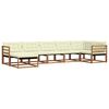 vidaXL Outdoor-Sofagarnitur 21 pcs Natur und Creme Massivholz Akazie