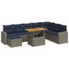 vidaXL 9-tlg. Garten-Sofagarnitur mit Kissen Grau Poly Rattan
