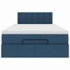 vidaXL Ottoman-Bett mit Matratze Blau 120x200 cm Stoff