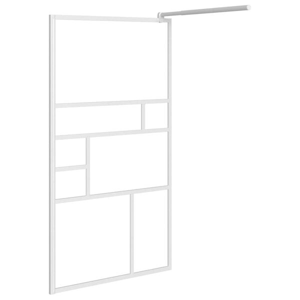 vidaXL Duschwand f&uuml;r Walk-In Dusche 115x195 cm ESG-Glas Wei&szlig;