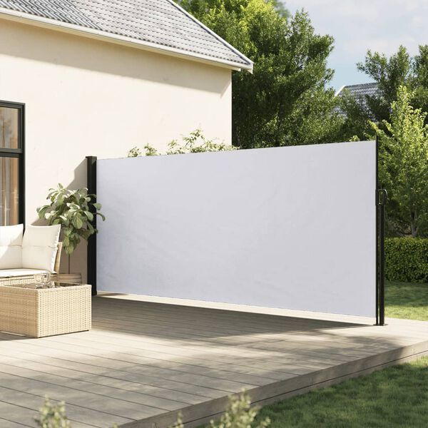 vidaXL Seitenmarkise Ausziehbar Wei&szlig; 180x600 cm