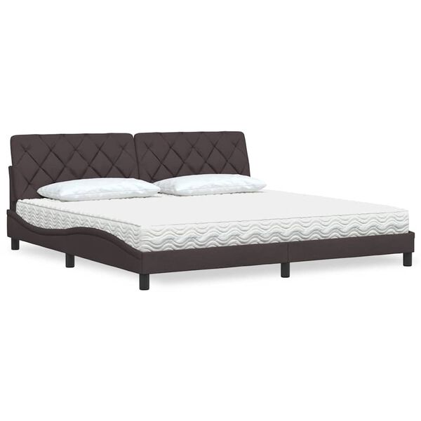 vidaXL Bett mit Matratze Dunkelbraun 200x200 cm Stoff
