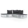 vidaXL 5-tlg. Garten-Lounge-Set mit Kissen Wei&szlig; Stahl