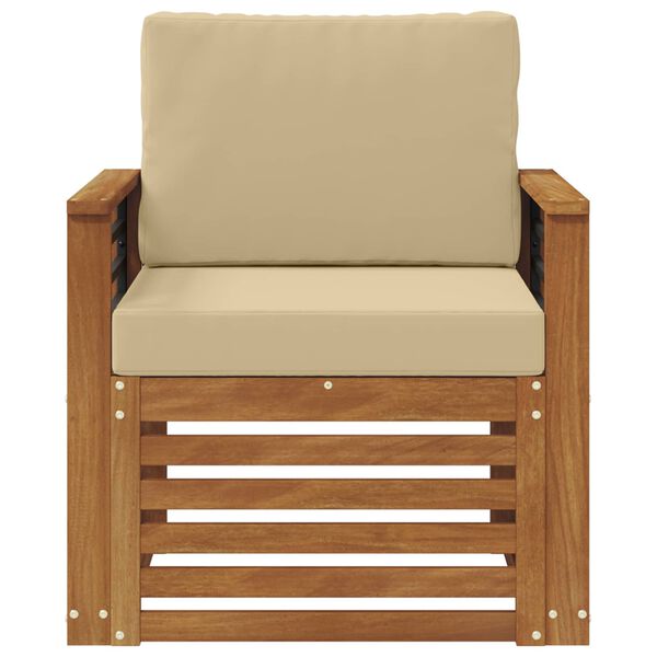 vidaXL Outdoor-Sofagarnitur Massives Akazienholz und Polyester Natur