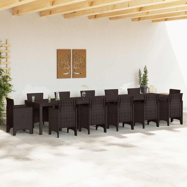vidaXL Gartentisch Braun 400 x 100 x 73 cm Poly-Rattan
