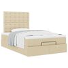 vidaXL Ottoman-Bett mit Matratze Creme 120x190 cm Stoff