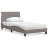 vidaXL Bett mit Matratze "Hanko" Taupe 100x200 cm Stoff