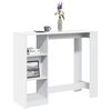 vidaXL Bartisch mit Regal Wei&szlig; 124x46x103,5 cm Holzwerkstoff