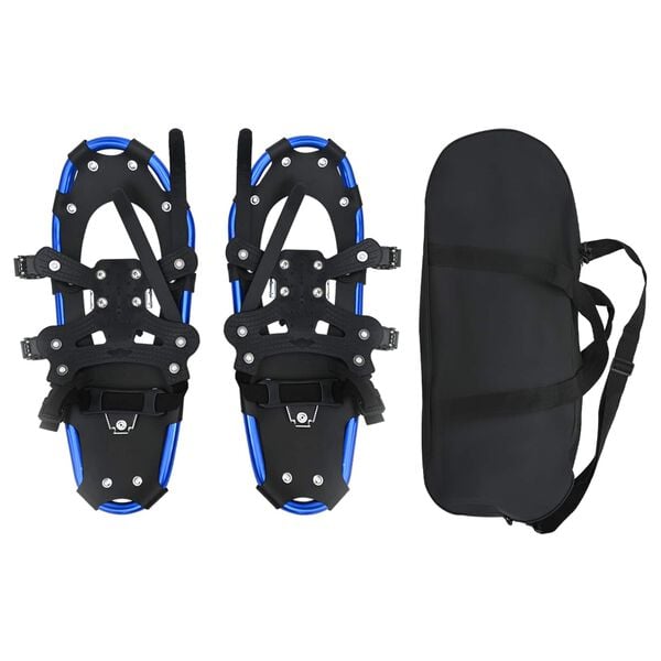 vidaXL 3 in 1 Schneeschuhe Blau und Schwarz 21 Zoll Aluminium und HDPE