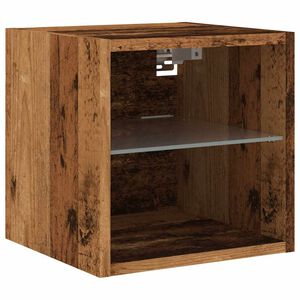 vidaXL TV-Wandschrank mit LED-Leuchten Altholz-Optik 30x28,5x30 cm