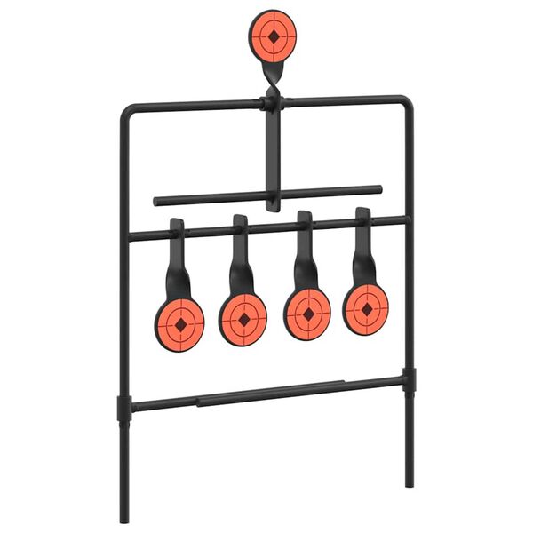 vidaXL Zurücksetzbares Ziel Schwarz 40 x 34 x 53 cm Stahl
