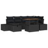 vidaXL Gartensofa-set mit Kissen 7 pcs Schwarz Poly-Rattan