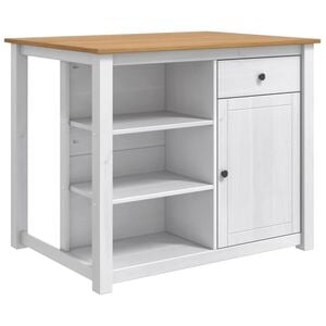 vidaXL K&uuml;cheninsel Set PANAMA Wei&szlig; und Honigwachs 112 x 77 x 90 cm