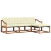 vidaXL Outdoor-Sofagarnitur mit Kissen 4 pcs Natur und Creme