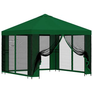 vidaXL Garten Pavillon mit Seitenw&auml;nden 3 x 3 m Gr&uuml;n