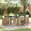 vidaXL Garten Essgruppe 5 pcs Beige Poly-Rattan