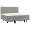 vidaXL Boxspringbett mit Matratze Hellgrau 200x200 cm Samt