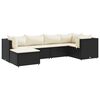 vidaXL 6-tlg. Garten-Lounge-Set mit Kissen Schwarz Poly Rattan