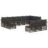 vidaXL Gartensofa-set 13 stk. Grau Poly-Rattan