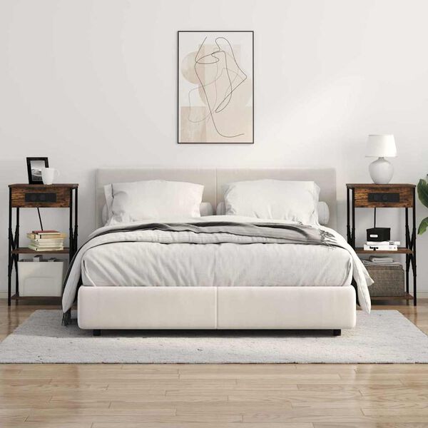 vidaXL Nachttisch Ger&auml;ucherte Eiche 41 x 31 x 76 cm Holzwerkstoff