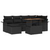 vidaXL Gartensofa-set 7 stk. Schwarz Poly-Rattan