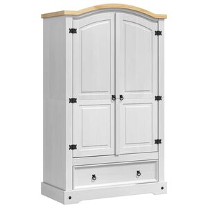 vidaXL Kleiderschrank CORONA Wei&szlig; 101 x 52 x 170 cm