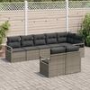 vidaXL Gartensofa-set mit Kissen mit Speicher 8 pcs Grau Poly-Rattan