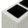 vidaXL Garten-Hochbeet mit 4 T&ouml;pfen 80x22x79 cm Poly Rattan Wei&szlig;