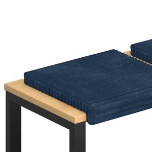 vidaXL Bankkissen 2 stk. Pl&uuml;schcord Marineblau Tiefe 35 cm