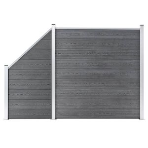 vidaXL WPC Zaun-Set 1 Quadrat + 1 Schr&auml;ge 273x186 cm Grau