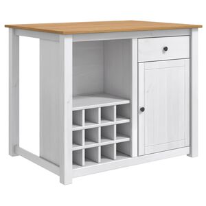 vidaXL K&uuml;cheninsel Set PANAMA Wei&szlig; und Honigwachs 112 x 77 x 90 cm