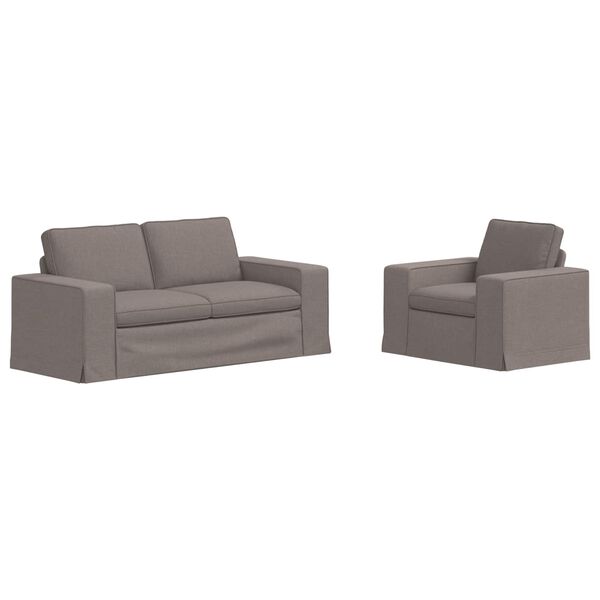 vidaXL Sofa 2 pcs Taupe 182 x 80 x 82 cm Stoff