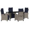 vidaXL Garten Essgruppe 5 stk. Grau Poly-Rattan