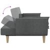 vidaXL Schlafsofa 2-Sitzer mit Hocker & Zwei Kissen Hellgrau Stoff