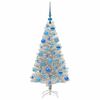 vidaXL Weihnachtsbaum mit 150 LEDs mit St&auml;nder Silber 120 cm PET