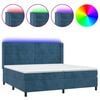 vidaXL Boxspringbett mit Matratze & LED Dunkelblau 200x200 cm Samt
