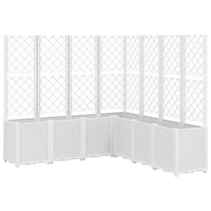 vidaXL Pflanzk&uuml;bel mit Rankgitter Wei&szlig; 160x160x140 cm PP