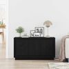 vidaXL Sideboard Schwarz Eichen-Optik 102 x 35 x 55 cm Holzwerkstoff