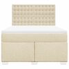 vidaXL Boxspringbett mit Matratze Creme 140x190 cm Stoff