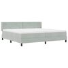 vidaXL Boxspringbett mit Matratze Hellgrau 200 x 200 cm Polyester