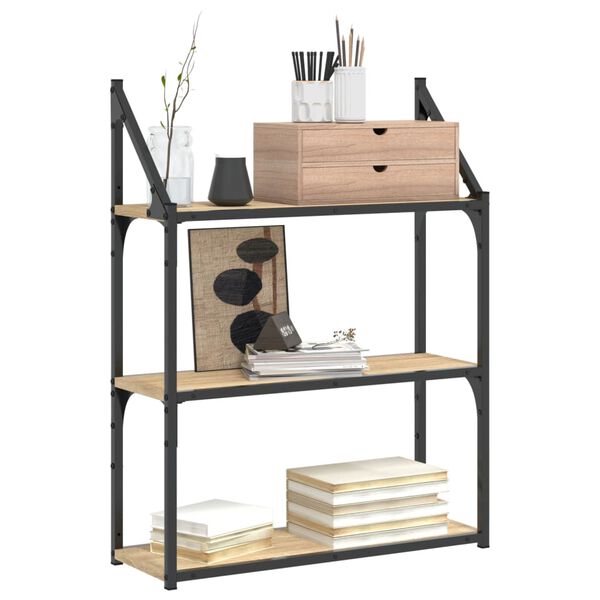 vidaXL Wandregal 3 F&auml;cher Sonoma-Eiche 60x21x78,5 cm Holzwerkstoff