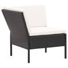 vidaXL 6-tlg. Garten-Lounge-Set mit Auflagen Poly Rattan Schwarz