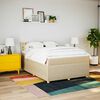 vidaXL Boxspringbett mit Matratze Creme 140x200 cm Stoff