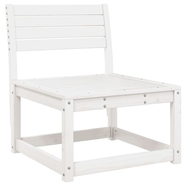 vidaXL 5-tlg. Garten-Sofagarnitur Weiß Massivholz Kiefer