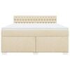vidaXL Boxspringbett mit Matratze Creme 180x200 cm Stoff