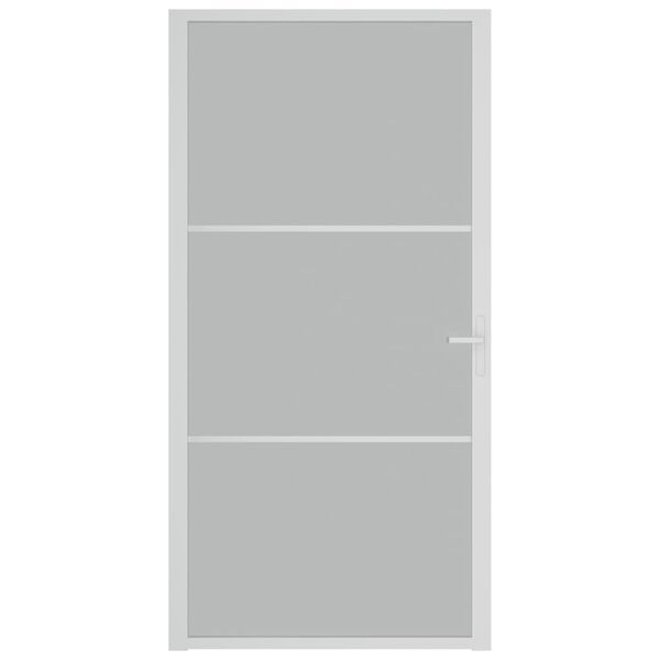 vidaXL Innentür 102,5x201,5 cm Weiß Mattglas und Aluminium