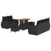 vidaXL Gartensofa-set 8 pcs Schwarz Poly-Rattan