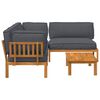 vidaXL Sofa Set mit Kissen Uni 4 pcs Anthrazit Massivholz Akazie