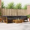 vidaXL Outdoor-Sofagarnitur mit Kissen 8 pcs Natur und Anthrazit